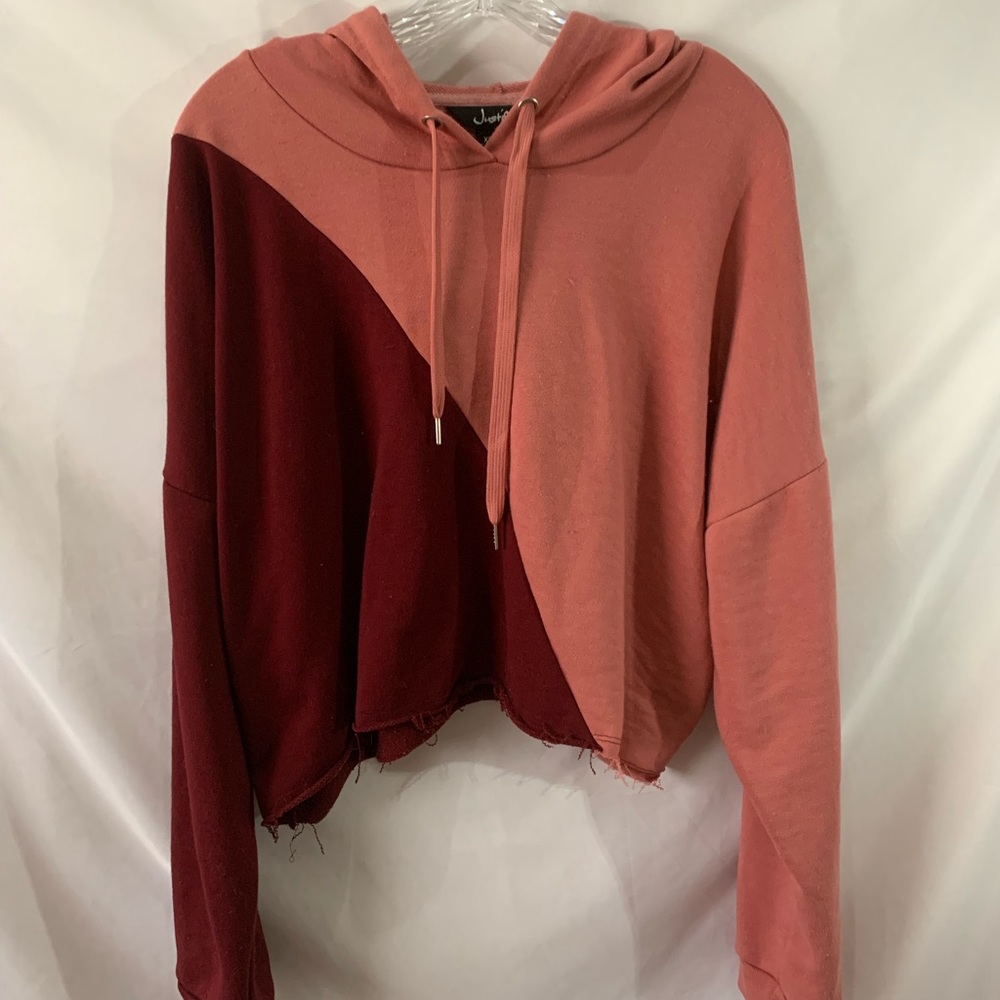 Cropped Bi-Color Hoodie